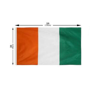 Drapeau de la Côte d'Ivoire 3x5 Pieds Drapeaux Ivoiriens Polyester avec œillets en laiton 3X5 Ft Drapeau de la Côte d'Ivoire - Product Image 1
