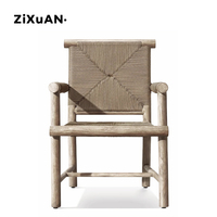 Fauteuil d'hôtel nordique en teck pour patio, mobilier d'extérieur, restaurant, balcon, imperméable, luxe, cour, piscine, canapé 2 places en bois