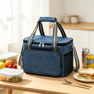 Sacs isothermes pour vin (avec logo) – Sac isotherme extérieur en PEVA de qualité alimentaire + sac de pique-nique + sac isotherme bleu - Product Image 1