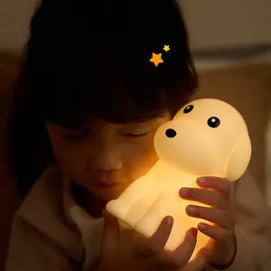 Chien mignon Silicone LED veilleuse Rechargeable capteur tactile lumière pour cadeau veilleuse chambre lumière petit jouet