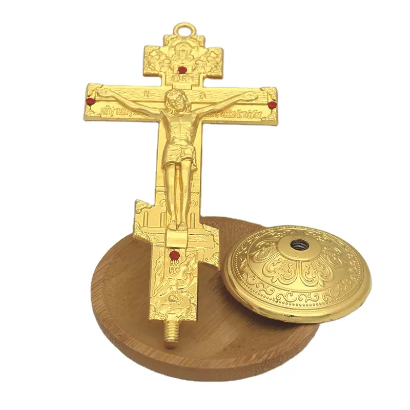 Custom Item 2011 Nieuwe Item Antieke Afwerking Goud Zilver Orthodoxe Kerk Levert Cross Griekse