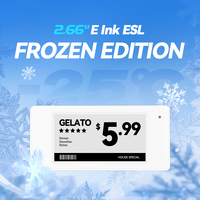 Label Rak Elektronik JSJ Putih 2.66" Frozen Bluetooth ESL Mobile BLE Tanpa Stasiun Basis Freezer Label Harga Digital
