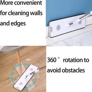 Набор для уборки: прямоугольная пластиковая корзина, ведро для швабры с плоским дном, система отжима без рук, высокая прочность, скользящая система отжима, микрофибра - Product Image 3