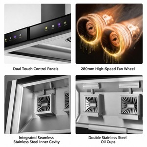 Commercial Dual Fan Kitchen Exhaust Hood with LED <b>Lights</b> for Restaurants Hotels Catering and Food Service Equipment Dealers - Product Image 4