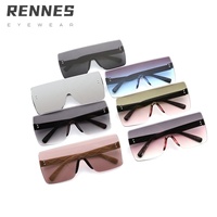 [RTS] Lunettes de soleil unisexes Rennes ZY814 de haute qualité, sans monture, grandes et carrées, protection UV400 %, pour l'extérieur