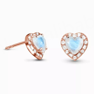 Conjunto de Pendientes de Plata de Ley 925 con Piedra Lunar, Joyería de Piedra Lunar Azul Natural - Product Image 1