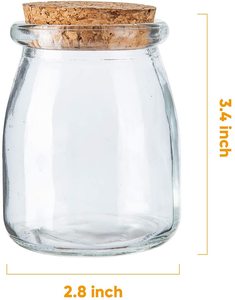 Stoples Yogurt Mini Stoples Bantuan Kaca dengan Tutup Gabus, Stoples Puding Kaca, Pernikahan Nikmat Madu Pot dengan Label Label dan Tali - Product Image 5