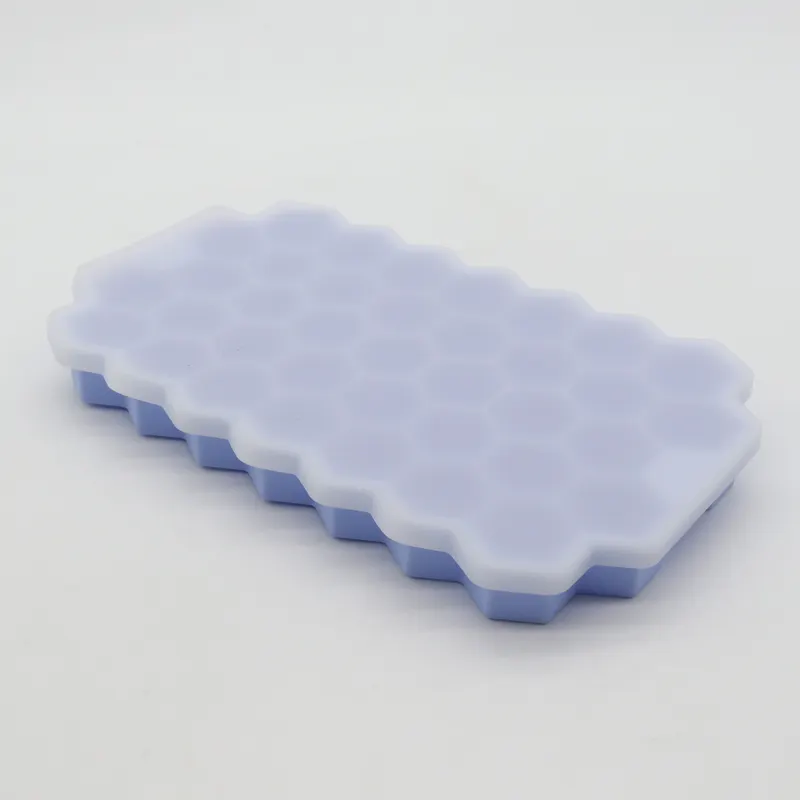 Bebas BPA 3D Whisky minuman es bola kubus pembuat cetakan silikon berlian bentuk es batu nampan dengan tutup