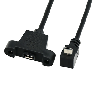 Câble d'extension de charge de données Micro USB mâle vers femelle à montage sur panneau avec vis de verrouillage, gaine en PVC et blindage tressé pour appareil photo et ordinateur - Product Image 3