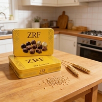 Boîte en étain rectangulaire personnalisée, conteneur en métal de qualité alimentaire pour chocolat, biscuits, emballage de bonbons