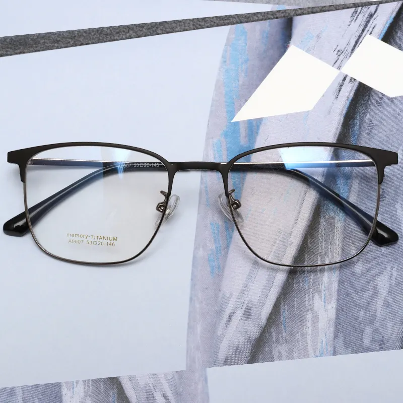 新着メモリーチタンメガネ男性女性レトロメガネ処方光学眼鏡フレーム