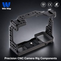 Cage pour appareil photo en aluminium usiné CNC WinWay, noir mat, pour DSLR et hybrides, avec griffe Arca Swiss, vente en gros OEM