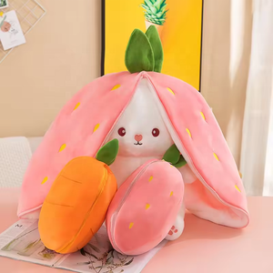 Cute Cotton Cosplay Strawberry Carrot Rabbit Plush <b>Toys</b> Creative Fruit-Transformed Baby Bunny <b>Stuffed</b> Dolls for Kids - Product Image 6