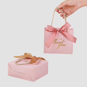 Small <strong>Gift</strong> <strong>Bag</strong> Thank You <strong>Gift</strong> <strong>Bags</strong> with Rose <strong>Red</strong> Bow Ribbon Pink Pattern Paper <strong>Gift</strong> <strong>Bags</strong> Bulk for Wedding - Product Image 1