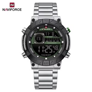 NAVIFORCE NF9241S allarme luminoso Business 9241 di marca di lusso in acciaio inossidabile <span class=keywords><strong>orologio</strong></span> <span class=keywords><strong>da</strong></span> <span class=keywords><strong>polso</strong></span> impermeabile retrò <span class=keywords><strong>orologio</strong></span> digitale - Product Image 3