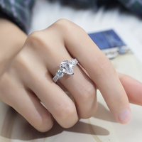 Bague de mariage Messi Jewelry MSR-1378 en or blanc 14 carats avec diamant de laboratoire véritable taille poire