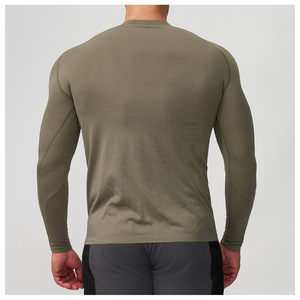 RUIQUWIN Vêtements <span class=keywords><strong>de</strong></span> sport pour hommes T-shirt <span class=keywords><strong>de</strong></span> fitness à manches longues respirant à haute élasticité Yoga Running Top Sweat-Wicking Sports Base Layer - Product Image 4