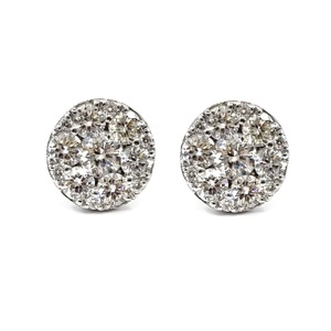 OEM de haute qualité 18K solide or pur blanc véritable diamant boucles d'oreilles pour les femmes plaqué or design classique anniversaire de mariage - Product Image 2