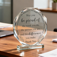 Trophée octogonal en acrylique personnalisé pour la reconnaissance des employés, idéal pour les événements d'entreprise et la reconnaissance des bénévoles