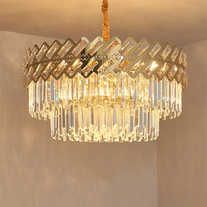 Iluminación de techo alto profesional hogar Hotel restaurante moderno lujo oro K9 candelabros de cristal - Product Image 6