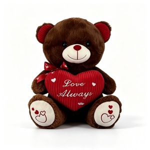 Customized <b>Cute</b> love-themed teddy <b>bear</b>,Cozy brown <b>bear</b> with red accents,Sentimental heart pillow <b>bear</b> plush - Product Image 5