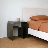 Table de chevet en métal d'inspiration luxueuse, en acier inoxydable, moderne et minimaliste, table d'appoint pour canapé, salon, chambre à coucher, étagère d'angle de rangement