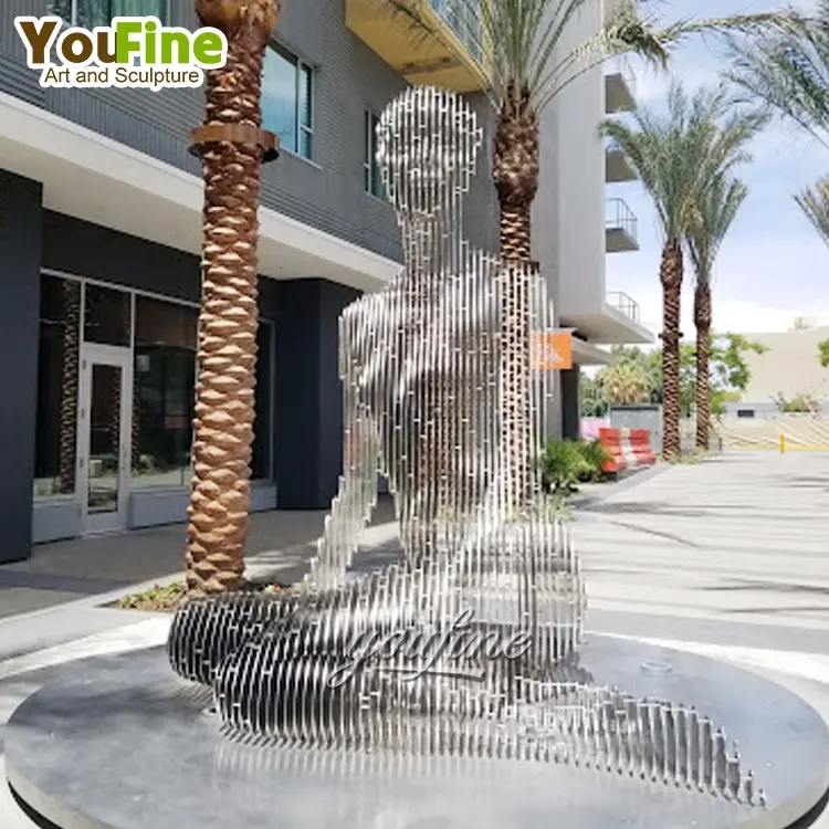 Знаменитая современная абстрактная женщина из нержавеющей стали Сидящая женщина фигурка человека художественные скульптуры