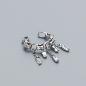 Gioielli di moda all'ingrosso orecchini in argento 925 gioielli 18K placcato oro con nappa orecchini a cerchio per le donne - Product Image 5