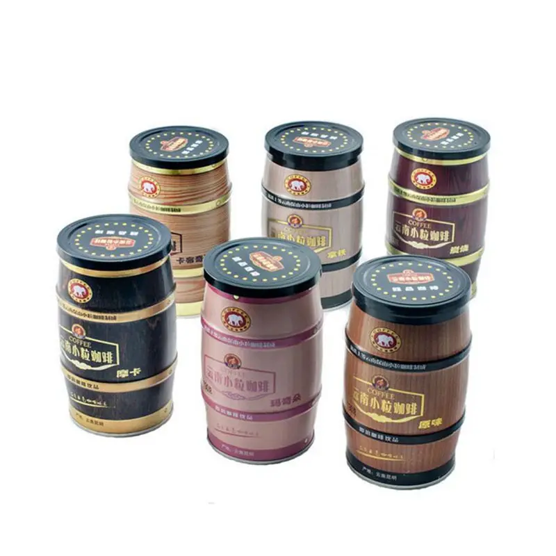 Latas de café en polvo de 125g, procesamiento personalizado, latas de arroz, latas de vino tinto, embalaje de tambor, 330ml