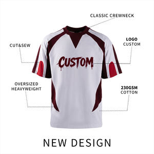 Felpa Personalizzata da <span class=keywords><strong>Uomo</strong></span> 100% Cotone a Maniche Corte con Stampa in Rilievo, Spalle Cadenti, Collo Tondo, Oversize - Product Image 4