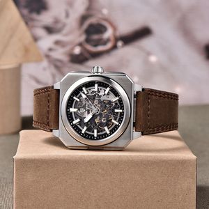 Pagani Design Men's Skeleton Mechanical <b>Watch</b> Stainless Steel <b>Case</b> 11.7mm 50m Waterproof Black Strap - Product Image 4