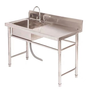 Mesa de Fregadero para Cocina Comercial de Acero Inoxidable para <span class=keywords><strong>Restaurante</strong></span> en Oferta - Product Image 1