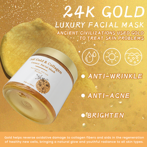 Masque facial de soin de la peau coréen personnalisé à faible MOQ, blanchissant et hydratant, masque facial au collagène d'or 24 carats pour femmes - Product Image 3