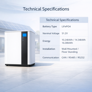 51.2V 리튬인산철(LiFePO4) 벽걸이형 가정용 에너지 저장 배터리 10.24kWh 14.34kWh 16.08kWh 태양광 시스템용 - Product Image 4