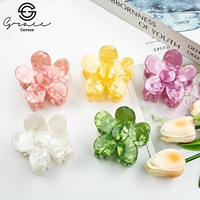 Pince à cheveux texturée à motif floral faite à la main pour femme, avec logo personnalisé, accessoire pour chignon arrière de la tête, vente en gros d'usine
