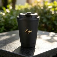 Gobelet en papier à double paroi jetable, estampage en relief, logo personnalisé en or, accepte les gobelets en papier de 8/12/16 oz pour les boissons chaudes