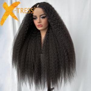 Perruque V Part Sans Colle Afro Bouclée Vente en Gros pour Femmes Noires 30 Pouces Longue Synthétique Naturelle et Souple Perruques Kinky Straight Bomb - Product Image 3