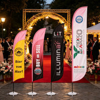 Drapeau de plage promotionnel pour complexe hôtelier, impression personnalisée, publicité pour mariage en bord de mer, drapeau plume en forme de larme volant
