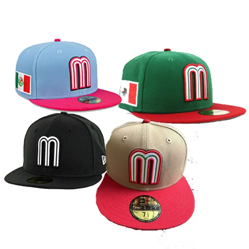 ניו מקסיקו גברים של כובע עולם בייסבול קלאסי מקסיקו ירוק אדום מצויד כובע מקסיקו מתכוונן כובע