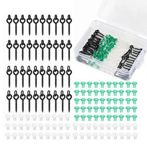 LUSHAZER 140 pcs/boîte Vis pour appâts de pêche Crochet Stops Oval Buckle Carp Fishing Tackle Accessories Kit for Making Carp Pop up Rigs - Product Image 1