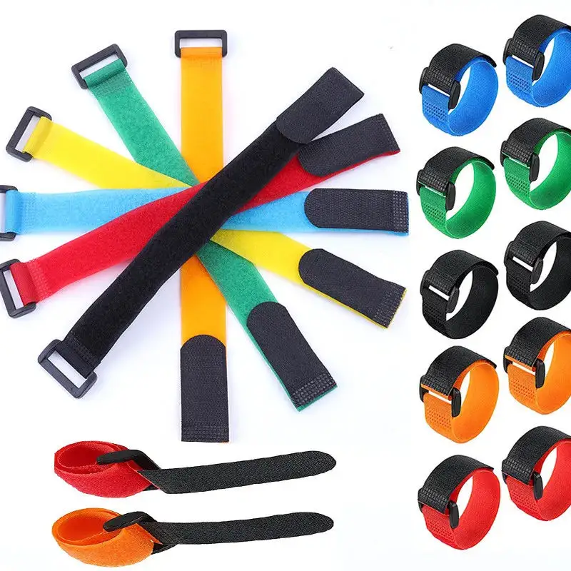 Velcroes de gancho y bucle personalizados Bridas para cables Logotipo de marca Correas impresas Bandas de velcro de gancho y bucle