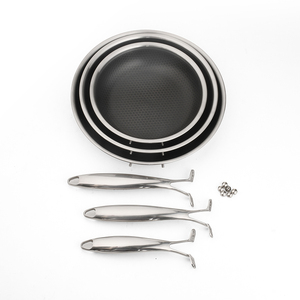 For Hybrid 3-Pc Stainless Steel <strong>Cookware</strong> Set 3-Ply <strong>Honeycomb</strong> Non-Stick Kitchenware with Lids for Home Cooking
