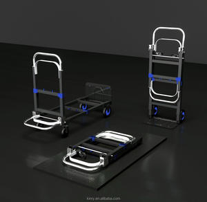 Truk tangan lipat aluminium 2 in 1, kereta lipat 4 roda datar plastik Platform pekerjaan berat <span class=keywords><strong>Dolly</strong></span> - Product Image 1