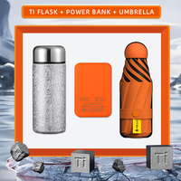 Coffret Cadeau d'Affaires de Luxe en Acier Inoxydable : Flasque, Batterie Externe, Parapluie - Cadeaux Promotionnels Personnalisables pour Événements d'Entreprise et Fêtes