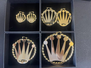 Envío Directo, Aros de Acero Inoxidable de Alta Calidad Personalizados, Geométricos, Modernos, Chapados en <span class=keywords><strong>Oro</strong></span> de 18k, para Regalo - Product Image 4