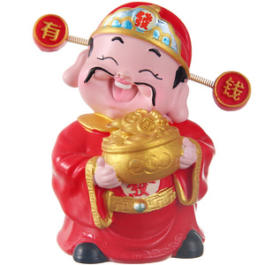 การ์ตูนเทพเจ้าแห่งความมั่งคั่งตุ๊กตาเรซิ่นงานฝีมือตรุษจีนตกแต่งรถตั้งโต๊ะอเนกประสงค์ตกแต่งสำนักงาน - Product Image 5