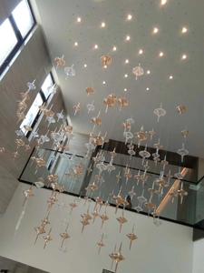 <span class=keywords><strong>Lustre</strong></span> aérien de style soucoupe volante Villa Cage d'escalier Hôtel Centre commercial Lobby Décoration de plafond créative <span class=keywords><strong>lustre</strong></span> en verre - Product Image 5