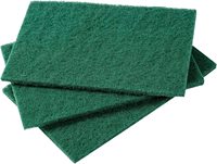 Tampon à récurer rectangulaire en nylon durable vert, non-tissé, abrasif, de dureté moyenne, personnalisable OEM