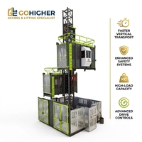 Ascenseur de construction électrique à double cage pour passagers SC200/200, commande par variateur de fréquence, pour bâtiments de grande hauteur