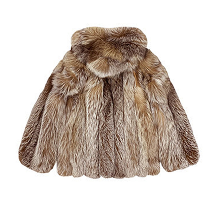 Fox Fur Fur Coat Mid Length Silver Fox Coat Wide Plus Size Women's Coat Winter